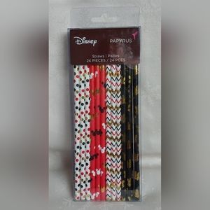 NIB Disney Papyrus Mickey Mouse Paper Straws 24 pieces